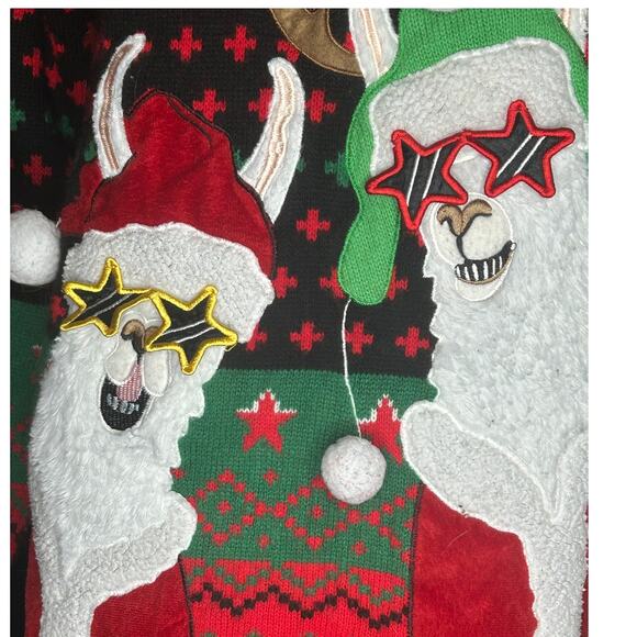 Holiday Time Fa La La Liama Ugly Christmas sweater women's xlarge 14-16 - Picture 2 of 4